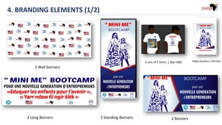 4. BRANDING ELEMENTS (1/2)
2 Standing Banners2 Long Banners
2 Wall banners
2 Banners
3 sets of T Shrits ( Qty=180) Badge (Speakers / Mentees
 