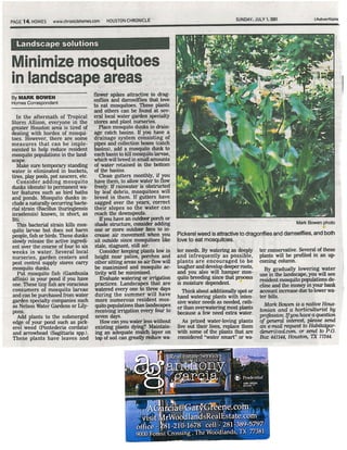 Minimize mosquitoes