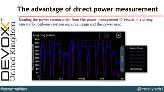 Reading the power consumption from the power management IC results in a strong
correlation between system resource usage a...