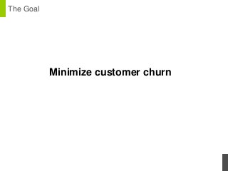 The Goal

Minimize customer churn

 