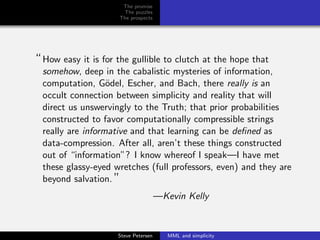 Minimum message length, simplicity, and truth | PDF