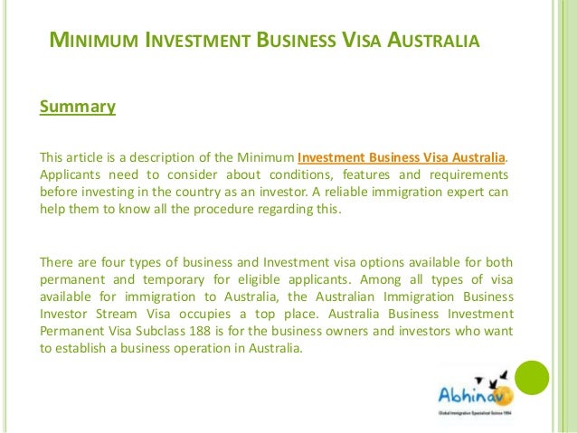 Business and investment visa options