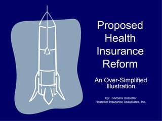 Proposed Health Insurance Reform An Over-Simplified Illustration By:  Barbara Hostetler Hostetler Insurance Associates, Inc. 