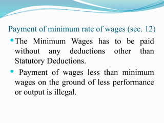 Minimum Wages Act for outside of wages to labours | PPTX