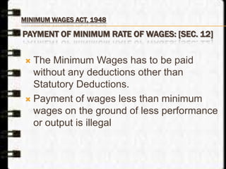Minimum wages act, 1948 | PPTX