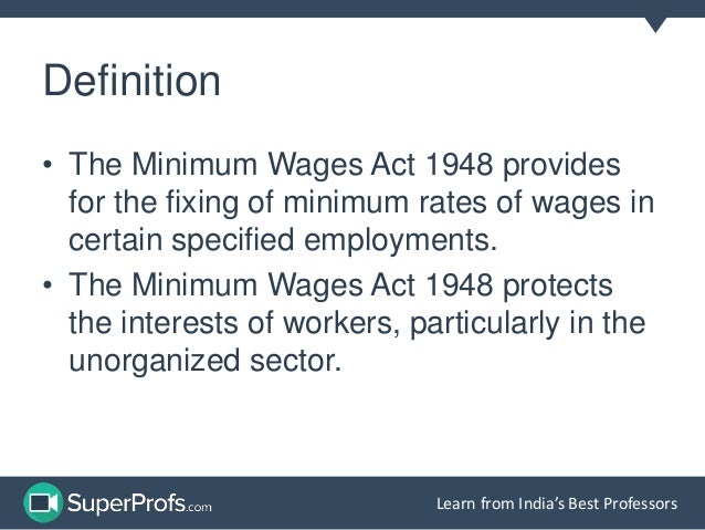 Minimum Wages Act 1948