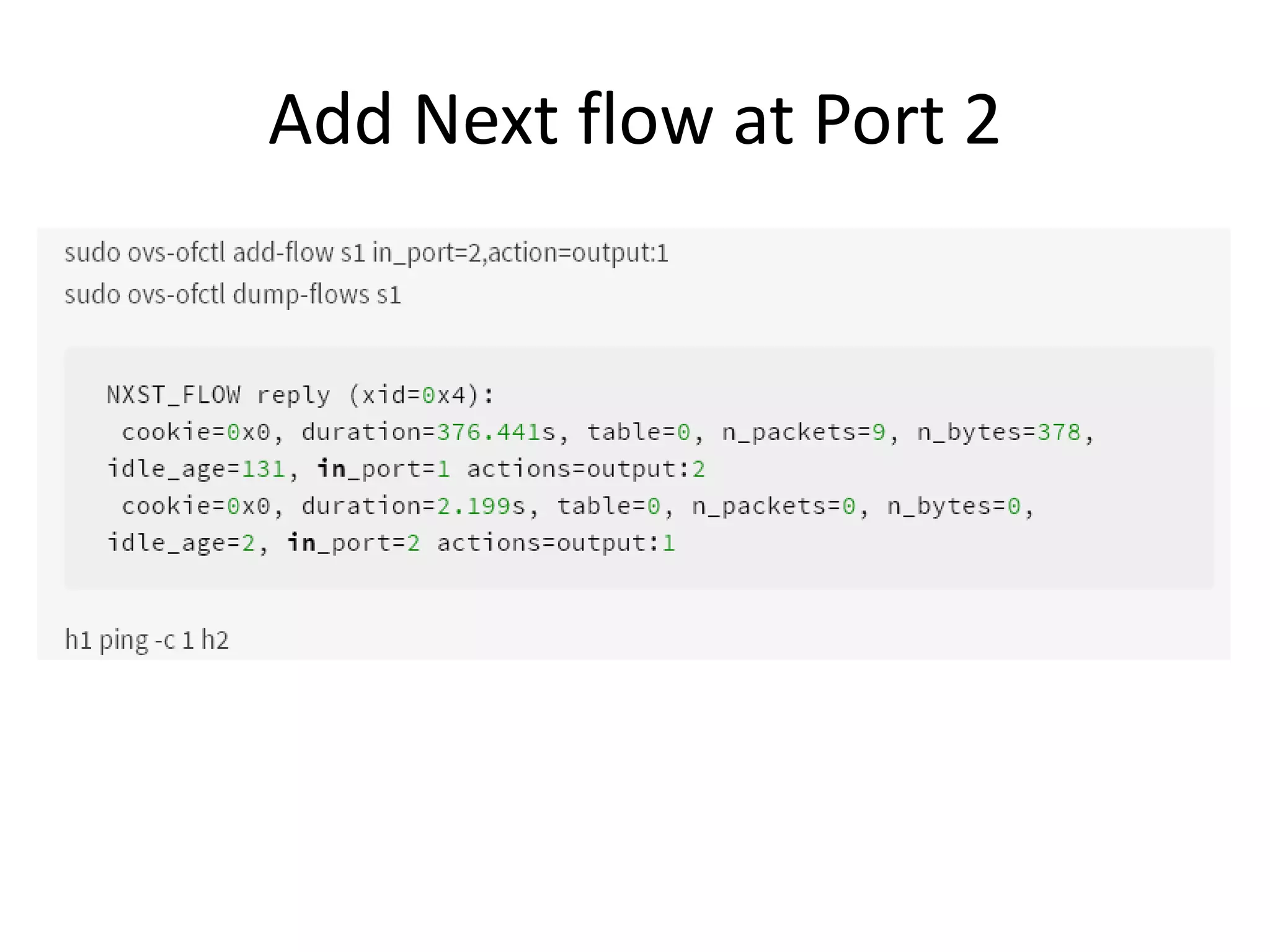 Add Next flow at Port 2
