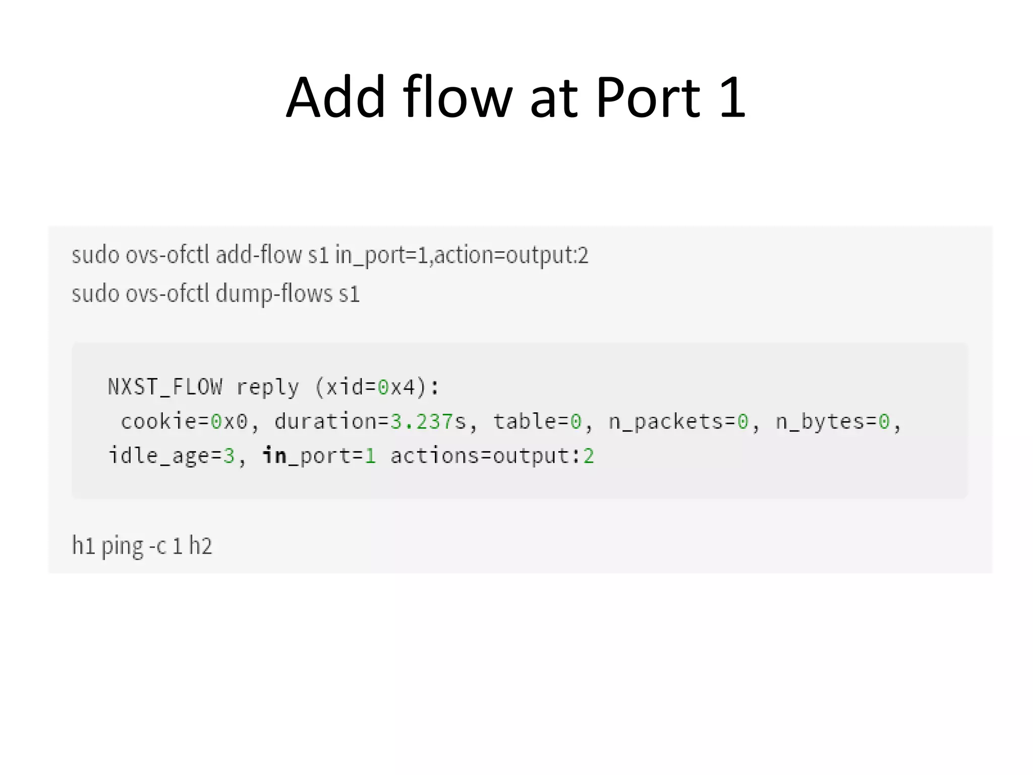 Add flow at Port 1