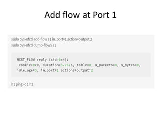 Add flow at Port 1 
 