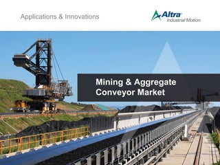 Applications & Innovations
Mining & Aggregate
Conveyor Market
 