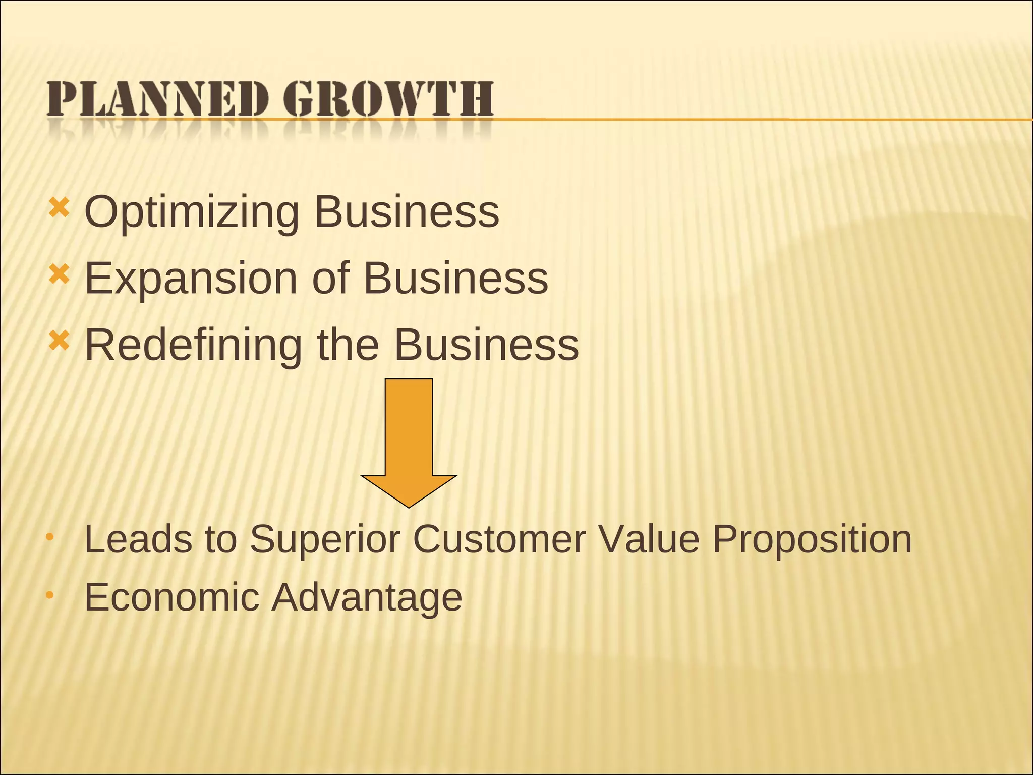 Optimizing Business Expansion of Business Redefining the Business Leads to Superior Customer Value Proposition Economic Advantage 
