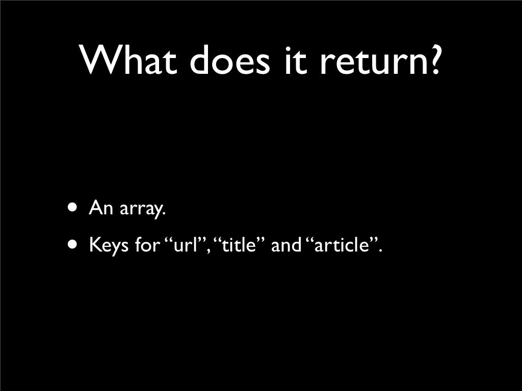 What Does It Return 