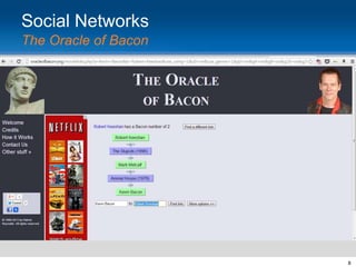 Social Networks
The Oracle of Bacon

8

 