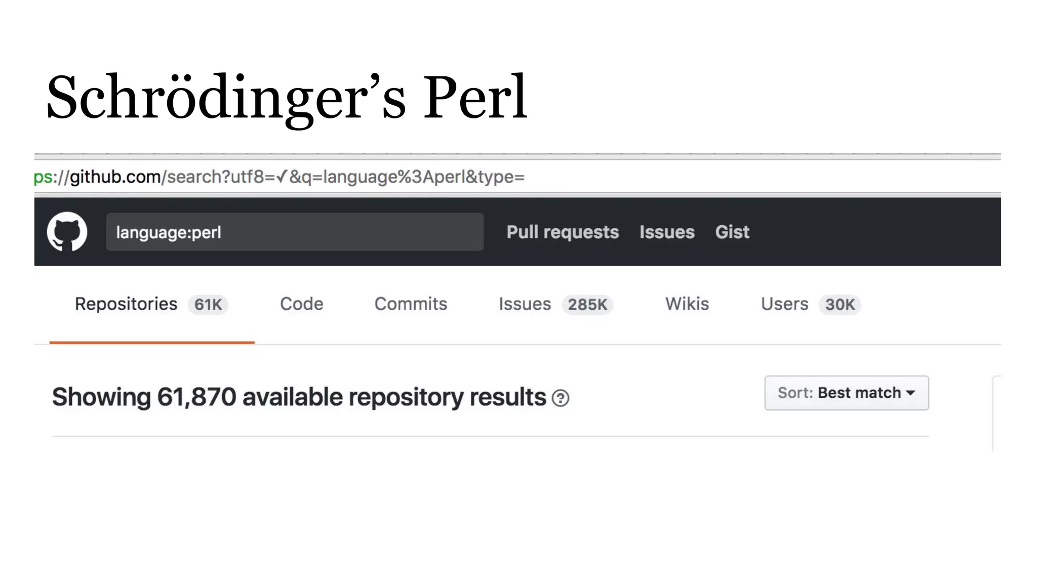 Schrödinger’s Perl ‘S 