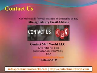 Mining industry email address | PPTX
