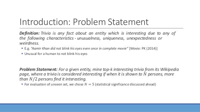 Mining Interesting Trivia For Entities From Wikipedia Part I