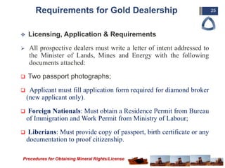 Procedures of Obtaining Mining Rights/License in Liberia | PPTX