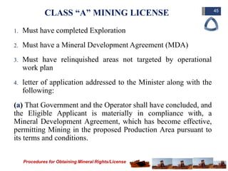 Procedures of Obtaining Mining Rights/License in Liberia | PPTX