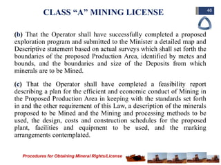 Procedures of Obtaining Mining Rights/License in Liberia | PPTX