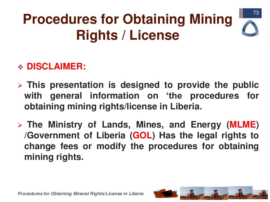 Procedures of Obtaining Mining Rights/License in Liberia