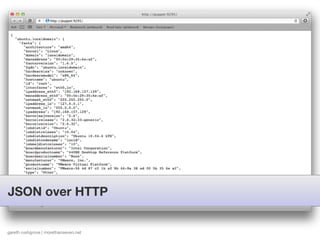 JSON over HTTP


gareth rushgrove | morethanseven.net
 