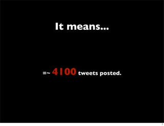 It means...



=~   4100 tweets posted.



                           7
 