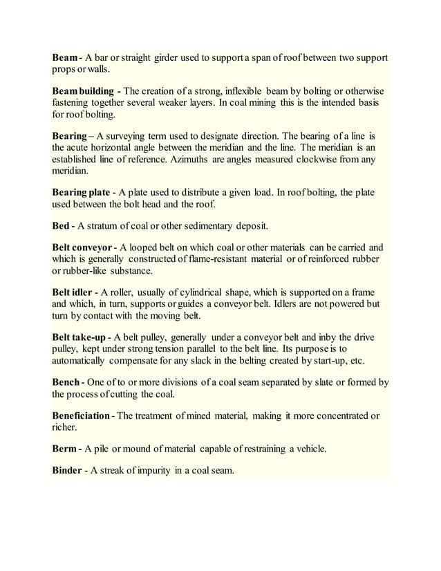 Mining Terminology Docx