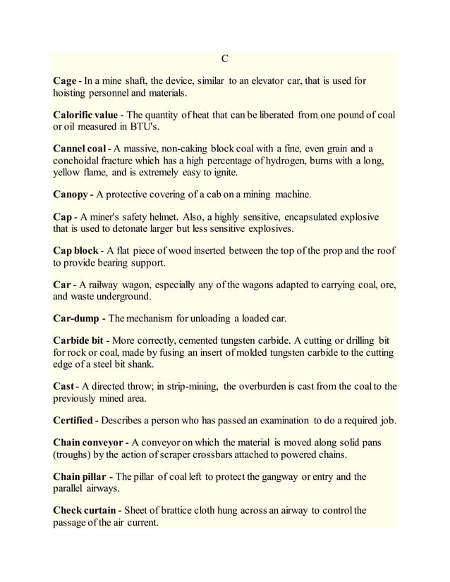 Mining Terminology Docx