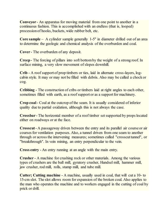 Mining Terminology Docx