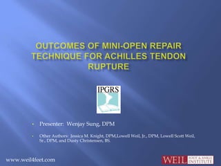 Outcomes of mini-open repair technique for Achilles tendon rupture  ,[object Object]