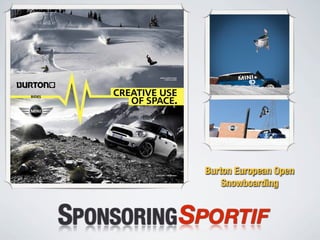 Burton European Open
                Snowboarding


SPONSORING SPORTIF
 