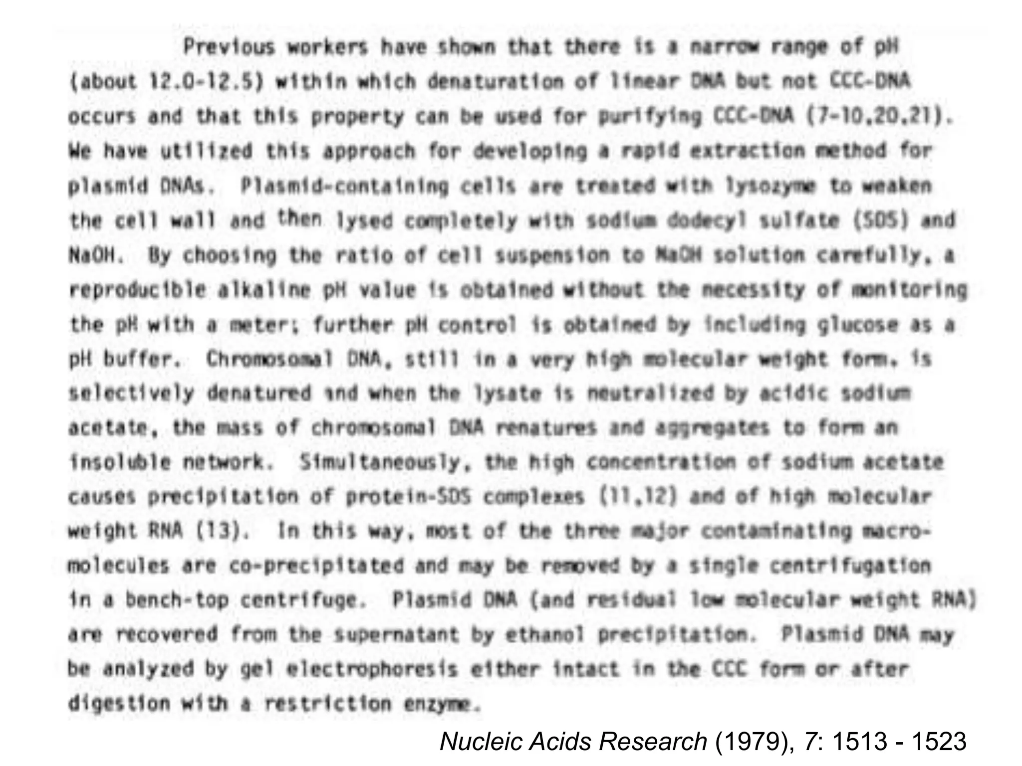 Nucleic Acids Research (1979), 7: 1513 - 1523 
 