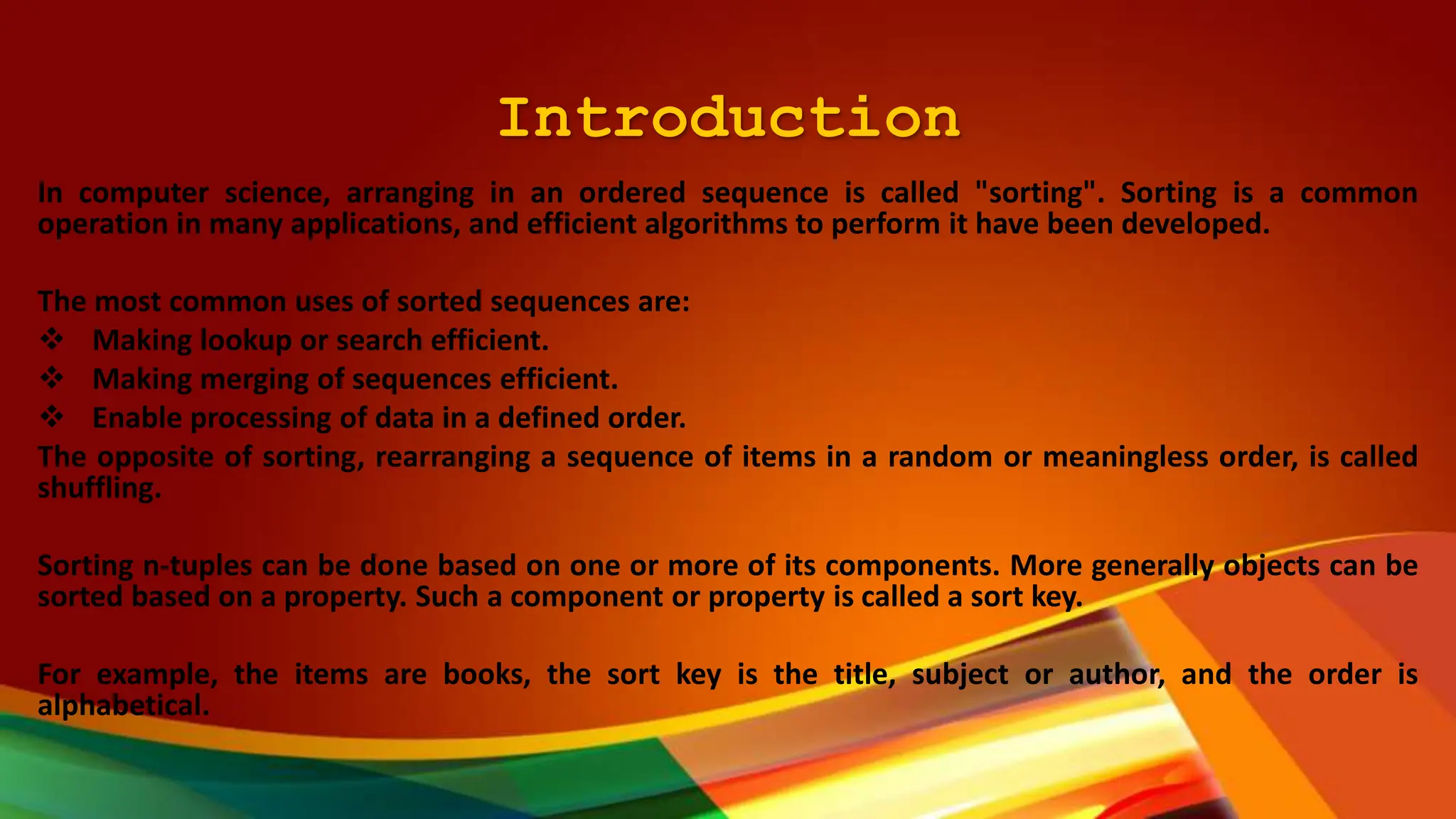 Power point presentation of Sorting Techniques | PPT