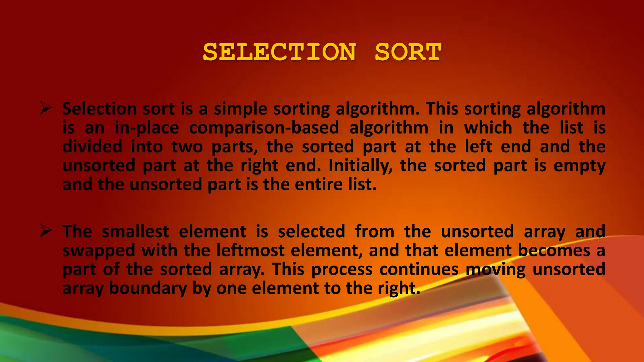 Power point presentation of Sorting Techniques | PPT