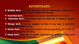 Power point presentation of Sorting Techniques | PPT