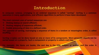 Power point presentation of Sorting Techniques | PPT