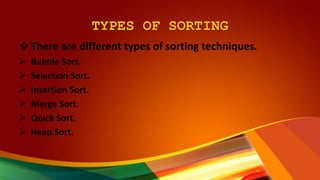 Power point presentation of Sorting Techniques | PPT