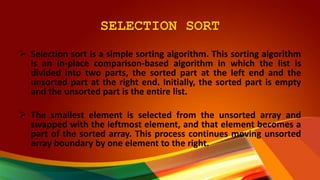 Power point presentation of Sorting Techniques | PPT