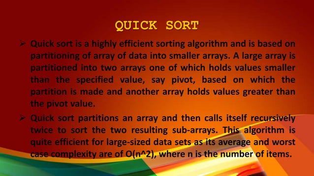 Power point presentation of Sorting Techniques | PPT