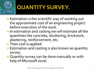 QUANTITY SURVEY FOR BUILDING ESTIMATION | PDF