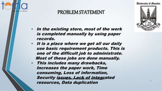 Store Management Issue ONLINE GROCERY STORE MANAGEMENT SYSTEM PPT | PPTX