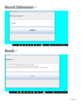 PAGE 42
Record Submission :-
Result :-
 