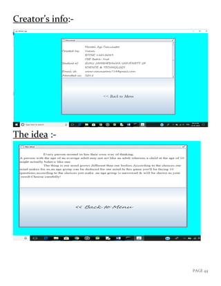 PAGE 44
Creator’s info:-
The idea :-
 