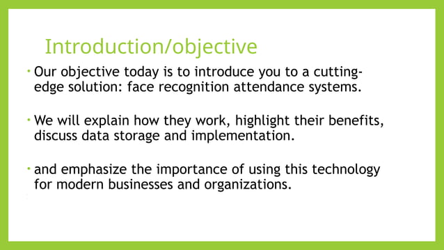 Face attendance Recognition System using Machine Learning | PPT