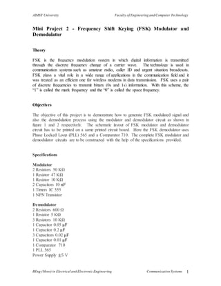 Mini Project 2 - Frequency Shift Keying (FSK) Modulator and Demodulator ...