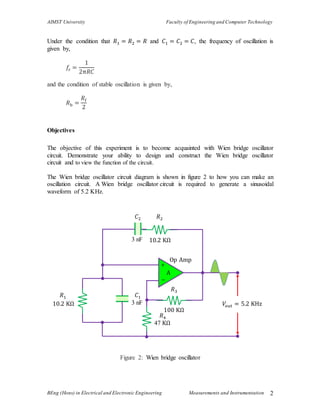 Mini Project 2 - Wien Bridge Oscillator | DOCX