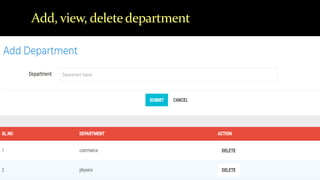 Add, view, deletedepartment
 