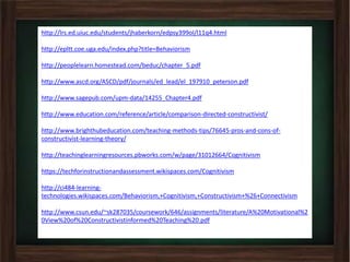 Mini project 2-- teaching and learning theories spring 2015 | PPTX