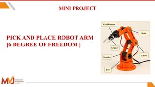 mini project robotic arm pit for engineering | PPTX