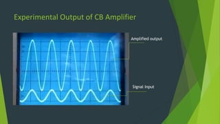 Experimental Output of CB Amplifier
Signal Input
Amplified output
 